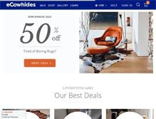 Tablet Screenshot of ecowhides.com